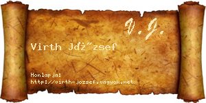 Virth József névjegykártya